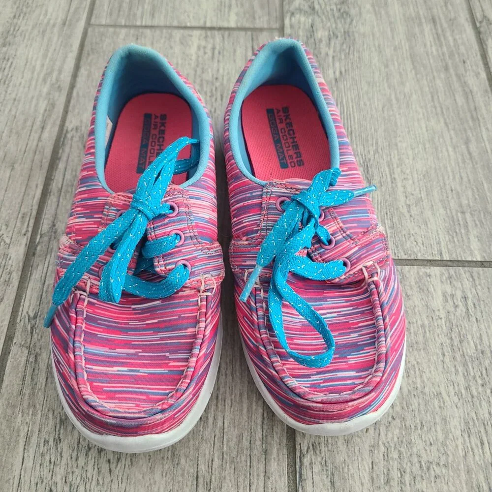 Skechers Air Cooled Slip-in GO WALK Joy sneakers pink blue 13.5 kids